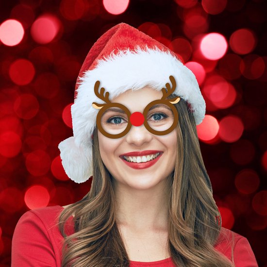 Set van 12 kersthoofdbanden, kerstbrillen en kerstmutsen, grappige