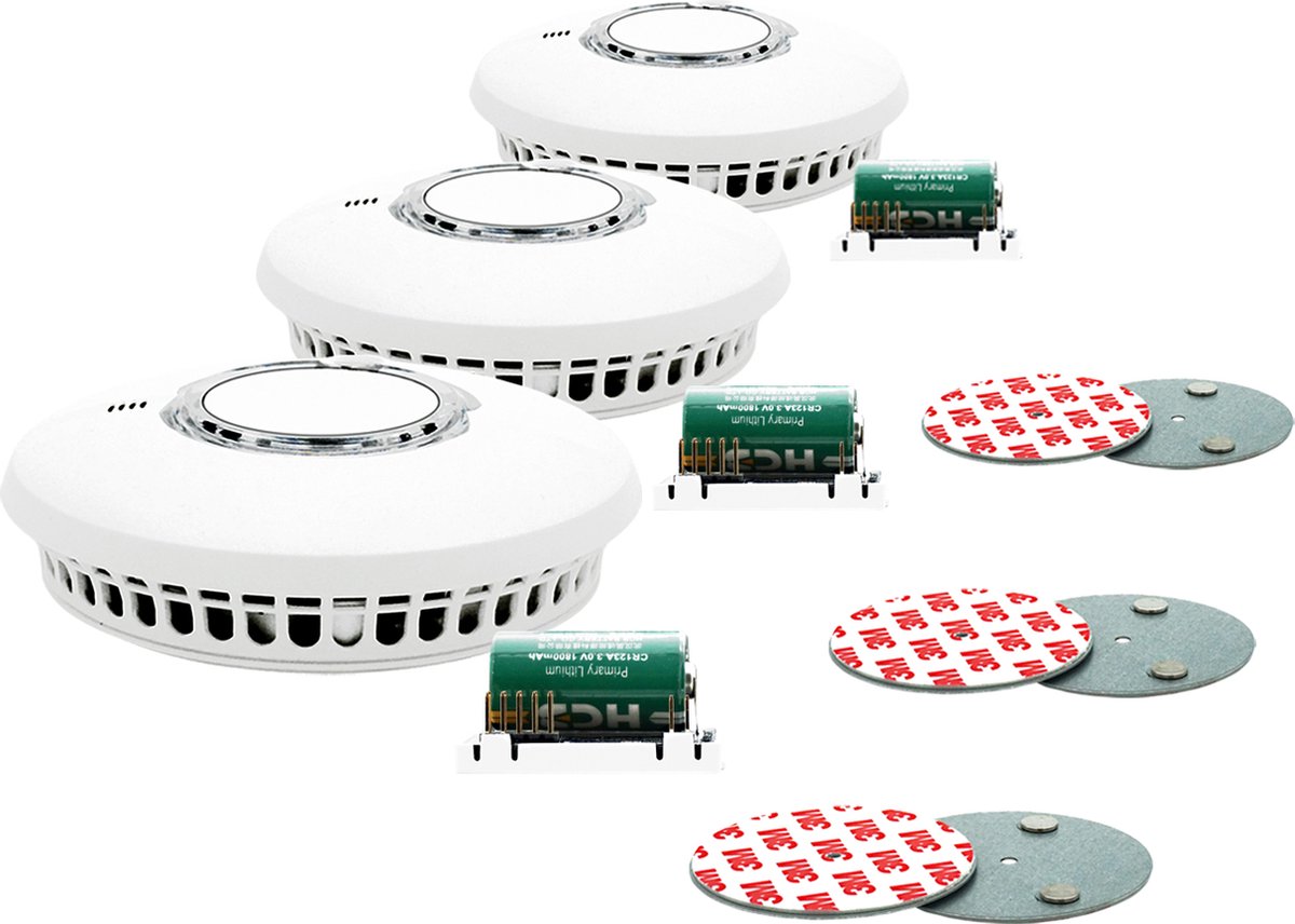 FireAngel ST-630-DET rookmleders incl. W2-Module en montageset magnetisch, set van 3 stuks