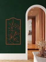 Wanddecoratie | Bloem / Flower | Metal - Wall Art | Muurdecoratie | Woonkamer | Buiten Decor |Bronze| 56x100cm