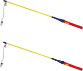 Bâtons de lanterne - 2x - rouge/bleu/jaune - avec lumière - 50 cm