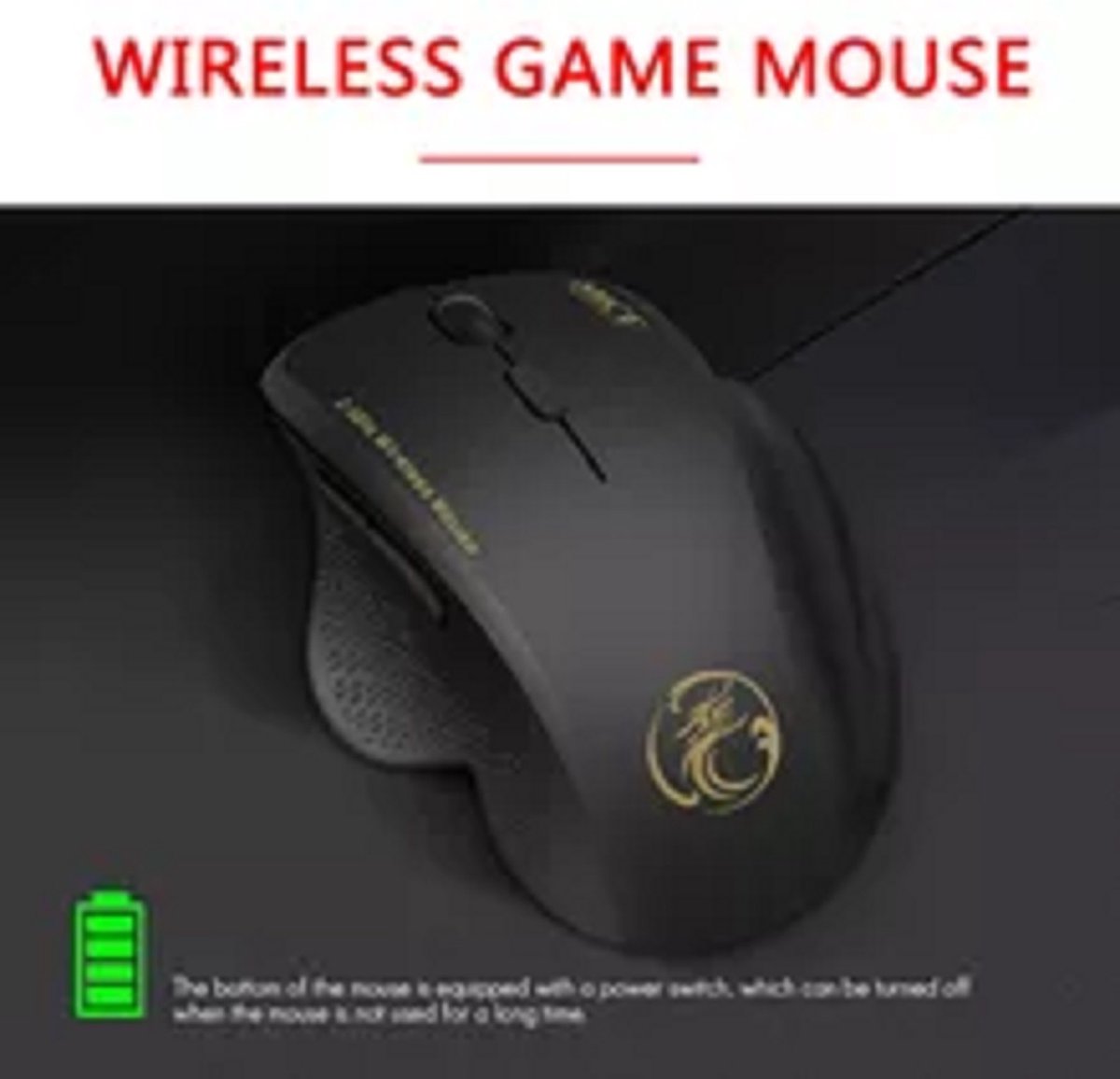 IMICE G6 2.4GHz Wireless Mouse 1600 DPI Adjustable Ergonomic Vertical Mice 6 Buttons Optical Adjustable Optical Gaming Mouse
