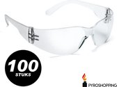 Veiligheidsbril Volwassenen (100 stuks voordeelverpakking) - vuurwerkbril - spatbril - persoonlijke bescherming