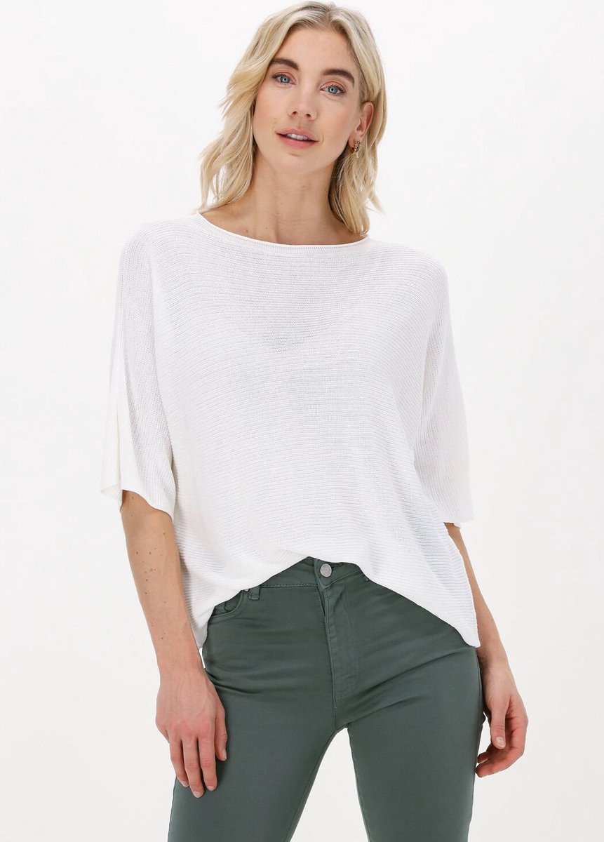Simple Knitted Sweater Cornelia Es Tops & T-shirts Dames - Shirt - Gebroken wit - Maat XL