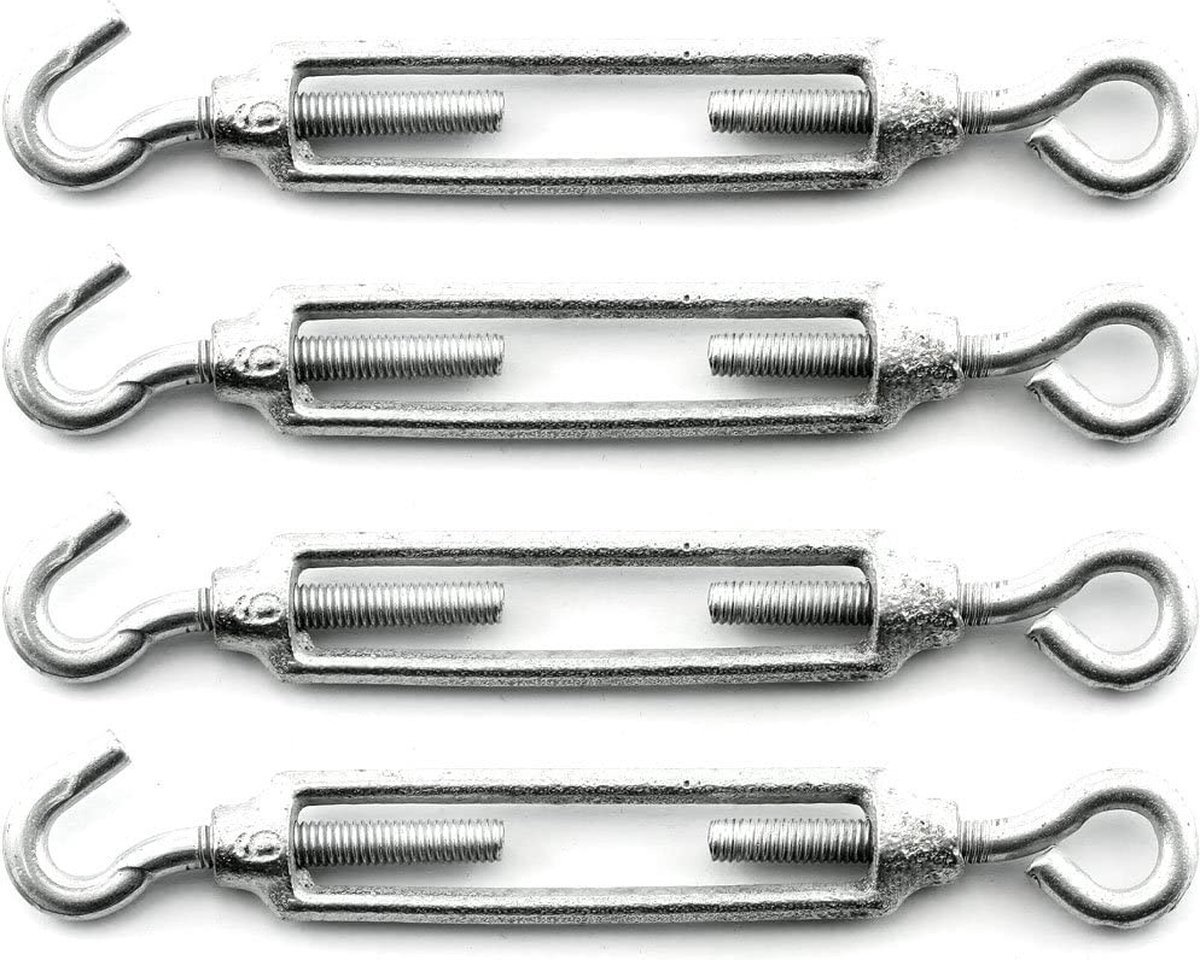 Spanschroeven Draadspanner Verzinkt 11 Cm - 4x Stuks - Spanmoer / Schroefspanner - Klusbenodigheden Spanschroeven Draadspanner Verzinkt 11 Cm - 4x Stuks - Spanmoer / Schroefspanner - Klusbenodigheden