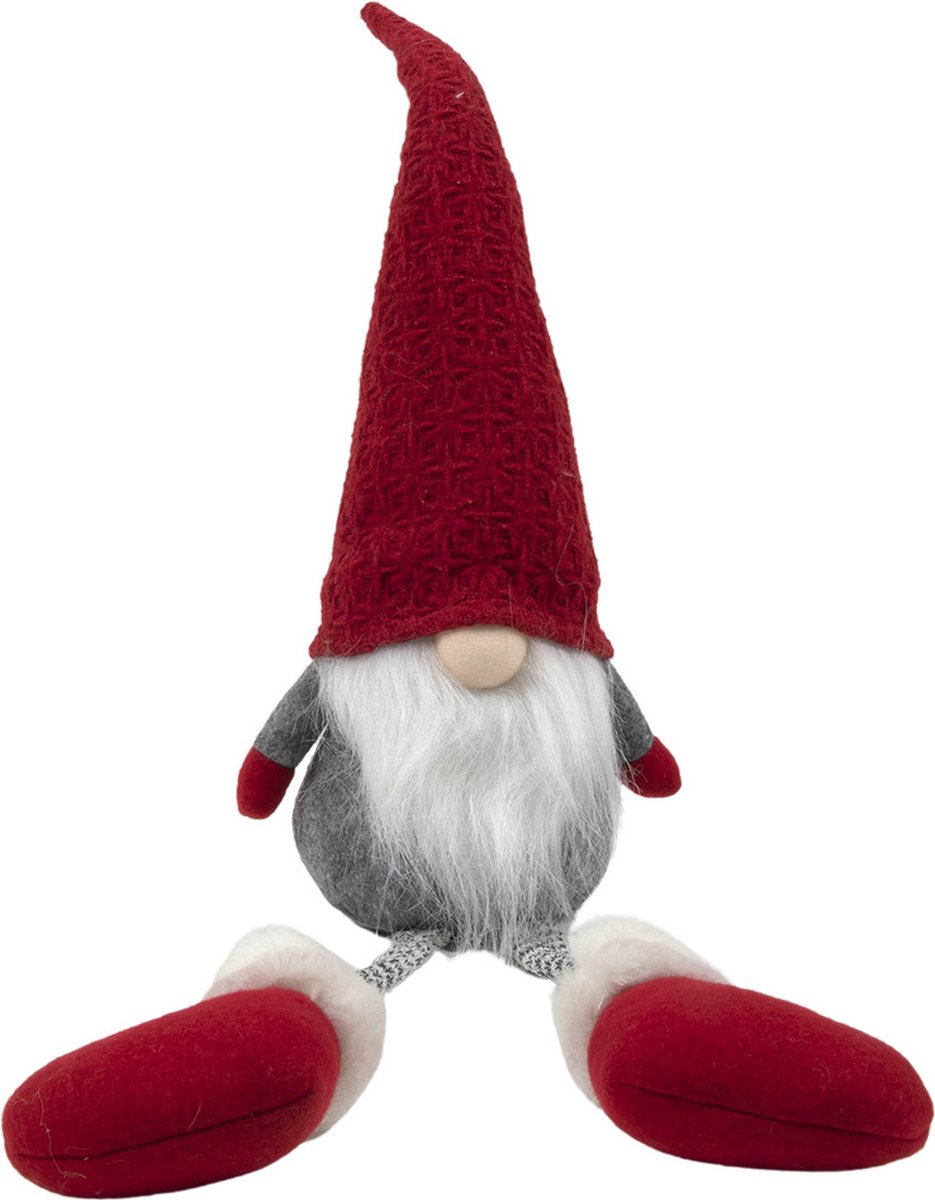 Pluche gnome/dwerg decoratie pop/knuffel met lange benen 57 cm - Kerstgnomes/kerstdwergen/kerstkabouters