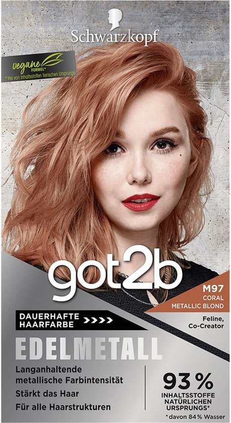 Schwarzkopf Got2b Precious Metal Hair Colour M97 Coral Metallic Blonde 