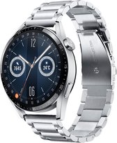 Strap-it Titanium smartwatch bandje - geschikt voor Huawei Watch GT / GT 2 / GT 3 / GT 3 Pro 46mm / GT 2 Pro / GT Runner / Watch 3 - Pro - zilver