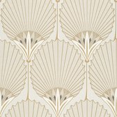 Duch Wallcoverings - Asperia- Nile Palm beige/goud - vliesbehang - 10m x 53cm - A54903