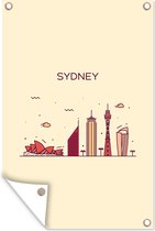 Muurdecoratie Sydney - Skyline - Australië - 120x180 cm - Tuinposter - Tuindoek - Buitenposter
