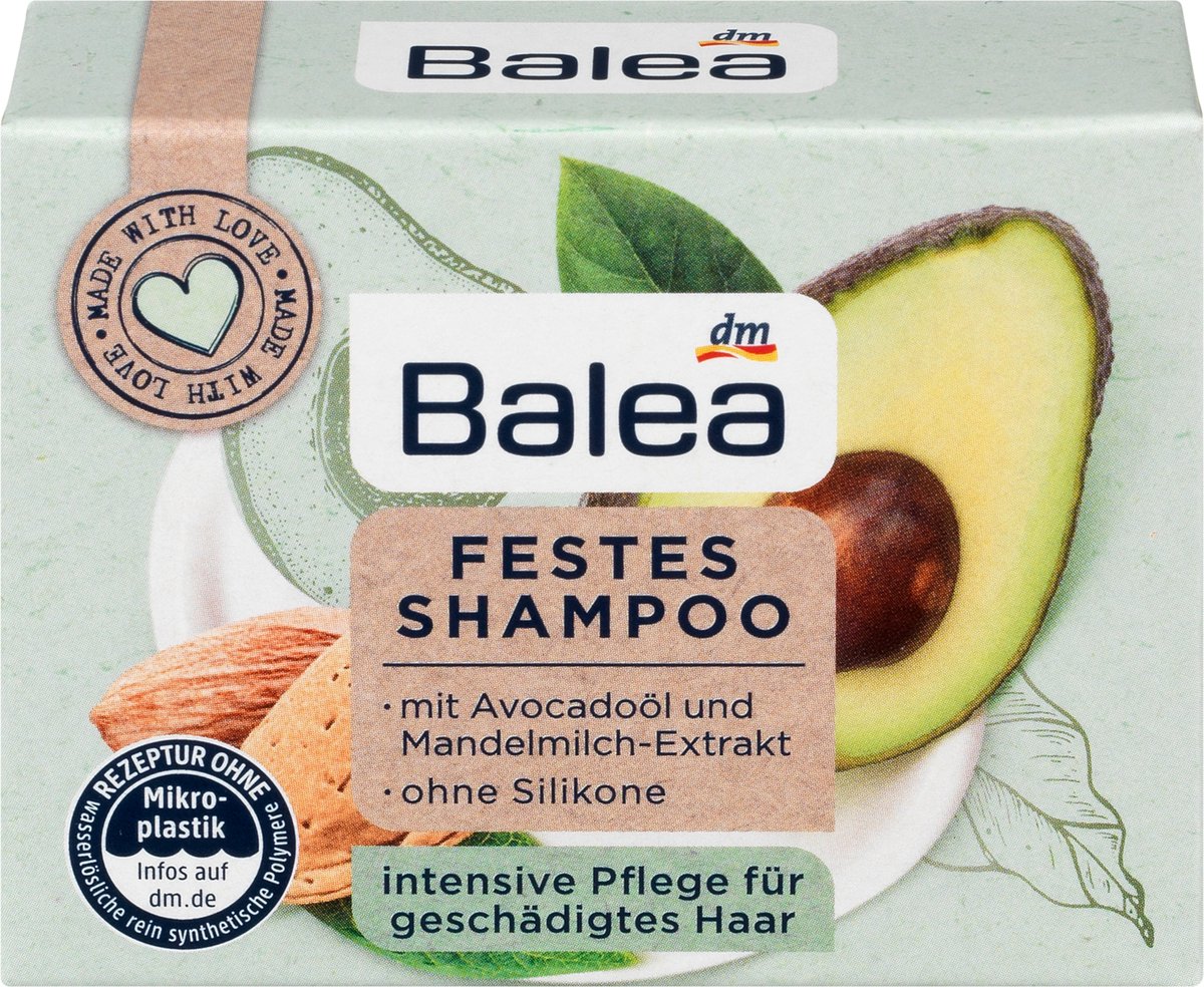 Balea Solid Shampoo Avocado Amandelmelk, 60 g