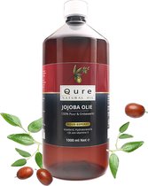 Jojoba Olie 1 Liter | Biologisch | 100% Puur & Onbewerkt | Jojobaolie voor Haar, Huid en Lichaam | Grote Fles 1000ml | Huidolie | Haarolie