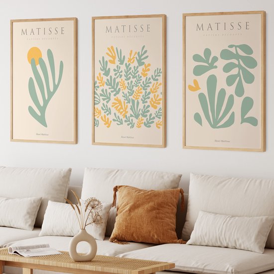 Abstracte Matisse Bloemen Beige Moderne Posters Wall Art Canvas Schilderijen Matisse Foto Print Woonkamer Slaapkamer Interieur Home Decor Frameless 30