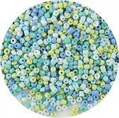 1000 kralen - blauw groene mix - Rocailles - 2 mm - IXEN
