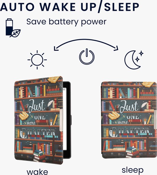 Kwmobile Hoesje Voor Kobo Aura ONE – Kunstlederen Cover Met Handgreep En Standaard, Beschermt Tegen Krassen En Stoten (zwart)