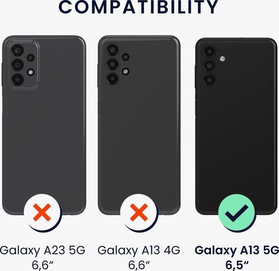 coque kwmobile compatible avec Samsung Galaxy A13 5G - Coque avec revêtement en silicone - Coque smartphone en Arctic night