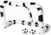 Voetbal Opblaas Goal Doel – Inclusief 2 voetballen en reparatiepatch | Zwart – Wit | Opblaasgoal – Speelgoal – Voetballen – Kinderen – Kids |  213 x 117 x 125 cm | Met voetbalnet | Spelen – Speelgoed – Cadeau – Verjaardag - Sinterklaas