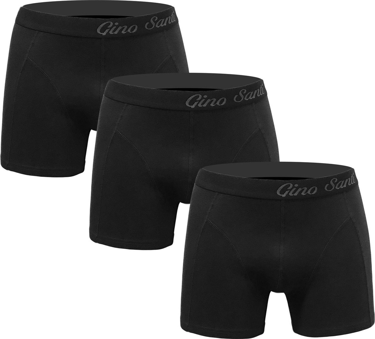 Gino Santi Boxershort 3 pack Zwart Maat S