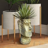 Pot de fleurs MikaMax Moai - Pour intérieur et extérieur - 30 x 18,5 x 19 cm
