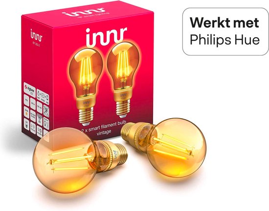 alarm voorspelling eetpatroon Innr E27 Smart Filament LED lamp Vintage, geschikt voor Philips Hue*,  Google Home &... | bol.com