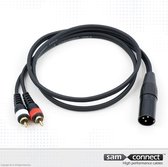 2x RCA naar XLR kabel, 1m, m/m | Signaalkabel | sam connect kabel