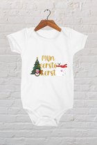 Hospitrix Baby Rompertje met Tekst "Mijn Eerste Kerst" | Kerstcadeau | 0-3 maanden | Kerst zwangerschaps aankondiging | Cadeau voor Zwangerschap | Bekendmaking | Aankondiging | Aanstaande Moeder | Moederdag