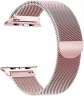 Geschikt voor Apple Watch Bandje Rose Series 1/2/3/4/5/6/SE/7 38/40/41 mm - iWatch Milanees Polsband Luxe Milanese Loop - Roestvrij staal - Magneet Sluiting