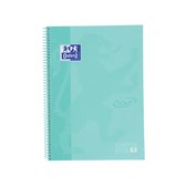Oxford École Europeanbook - cahier - bordure colorée - A4+ - ligne - 80 feuilles - 4 trous - couverture rigide - menthe pastel
