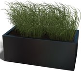 MySteel Gepoedercoat staal plantenbak Texas 100 x B50 - Hoogte:  50 L Kleur: RAL9005 mat (zwart)
