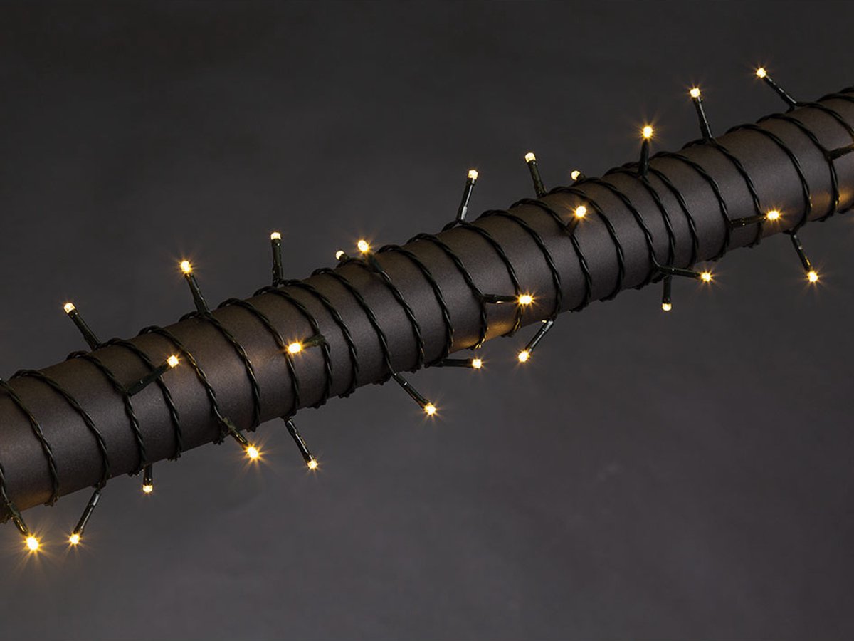 Vellight Wega LED, lichtslinger, 12 m, 80 leds, warmwit, groene kabel, voor binnen en buiten, 24 V
