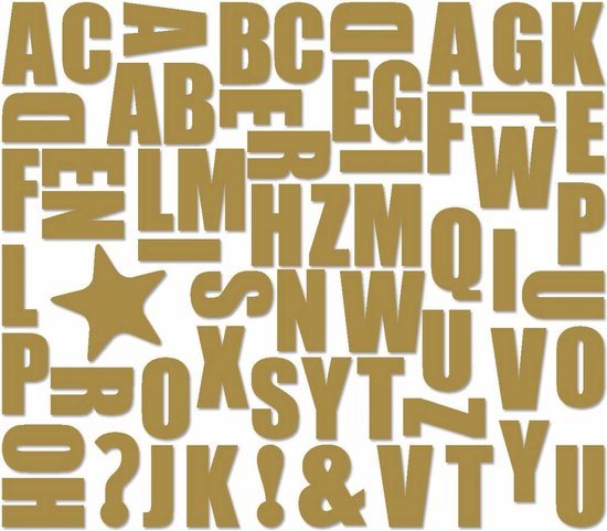 Groovy Magnets alfabet magneten goud