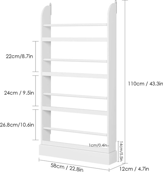 Boekenkast Kind Met Wieltjes - Houten Boekenrek Voor De Kinderkamer Met 3 Vakken 60 X 58 X 40 Cm Organizer Voor Boeken En Speelgoed Oranje