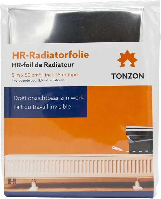 Tonzon Radiatorfolie 50cm x 5m - Incusief 15m Warmtebestendig Dubbelzijdig  Tape - Tot... | bol.com