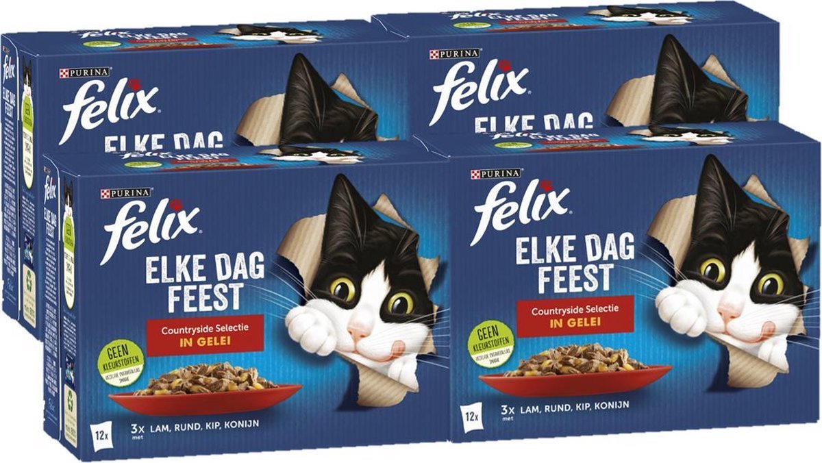 Felix Felix - Elke Dag Feest Countryside Selectie in Gelei - Kattenvoer - 12x85g