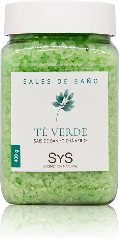 Sys Badzout - Groene Thee - Body Scrub - 100% Natuurlijk Mineraalzout - 400g - Snel Oplossend