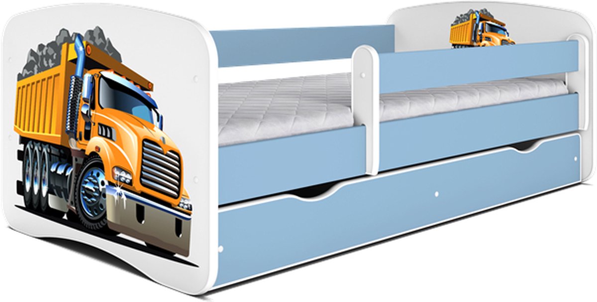 Bed babydreams blauw - vrachtwagen met lade &matras 180/80
