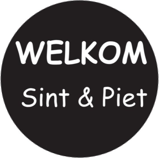 Wooncirkel Welkom Sint en Piet zwart wit