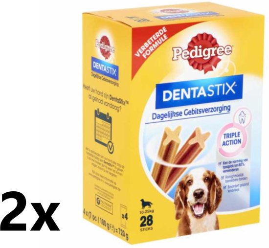 Pedigree kauwstaaf: De 7 beste van 2024 {Pedigree kauwstaaf korting!} 10 Pedigree – Dentastix Medium – 2x720g – 2 verpakkingen van 28 sticks