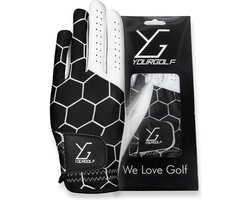 Golfhandschoen Heren – Maat S – Zwart – Leren Golfhandschoen met Ademend Design & Maximale Grip – Golf Accessoire voor Volwassenen
