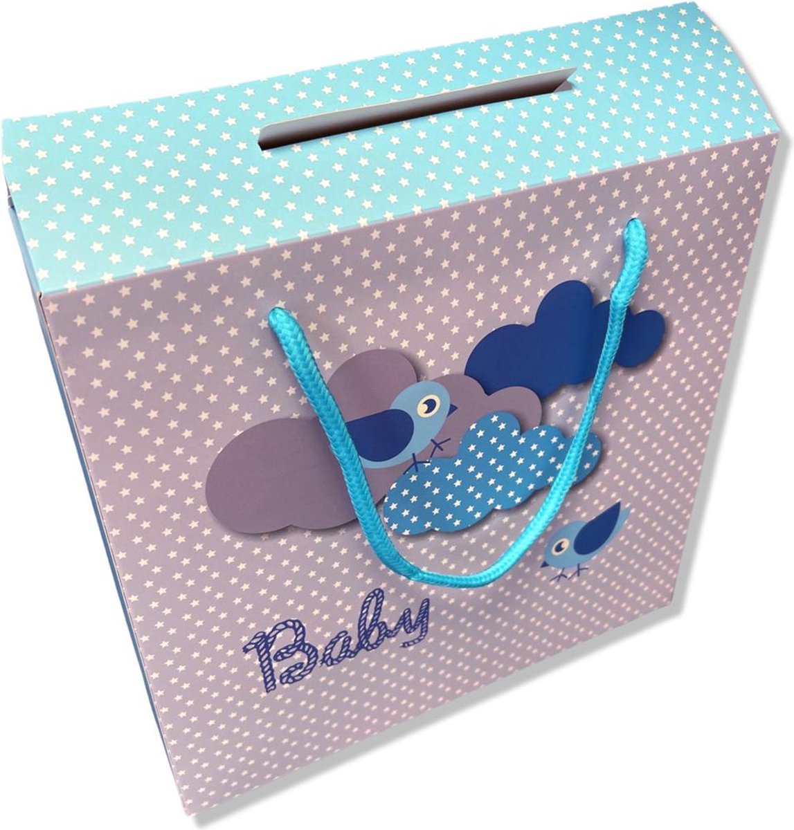 Cards & Crafts 2 X Geboorte cadeauverpakking / doos - 27x26x7cm - Blauw