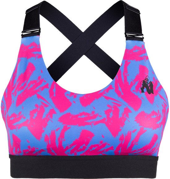 Gorilla Wear - Colby Sportbeha - Blauw/Roze - XL