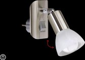 BRILONER - Stekkerlamp leeslamp kinderkamer lamp 1xE14 25W nikkel draaibaar tuimelschakelaar