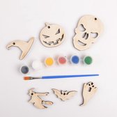 Set de peinture d'Halloween - Set de 6 Hobby sur bois DIY - Idées cadeaux - Cadeaux de vacances pour les enfants et la famille - Peintures à faire soi-même - Peintures