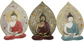 Wanddecoratie DKD Home Decor Boeddha Hars (19.3 x 3.7 x 27.3 cm) (3 pcs)
