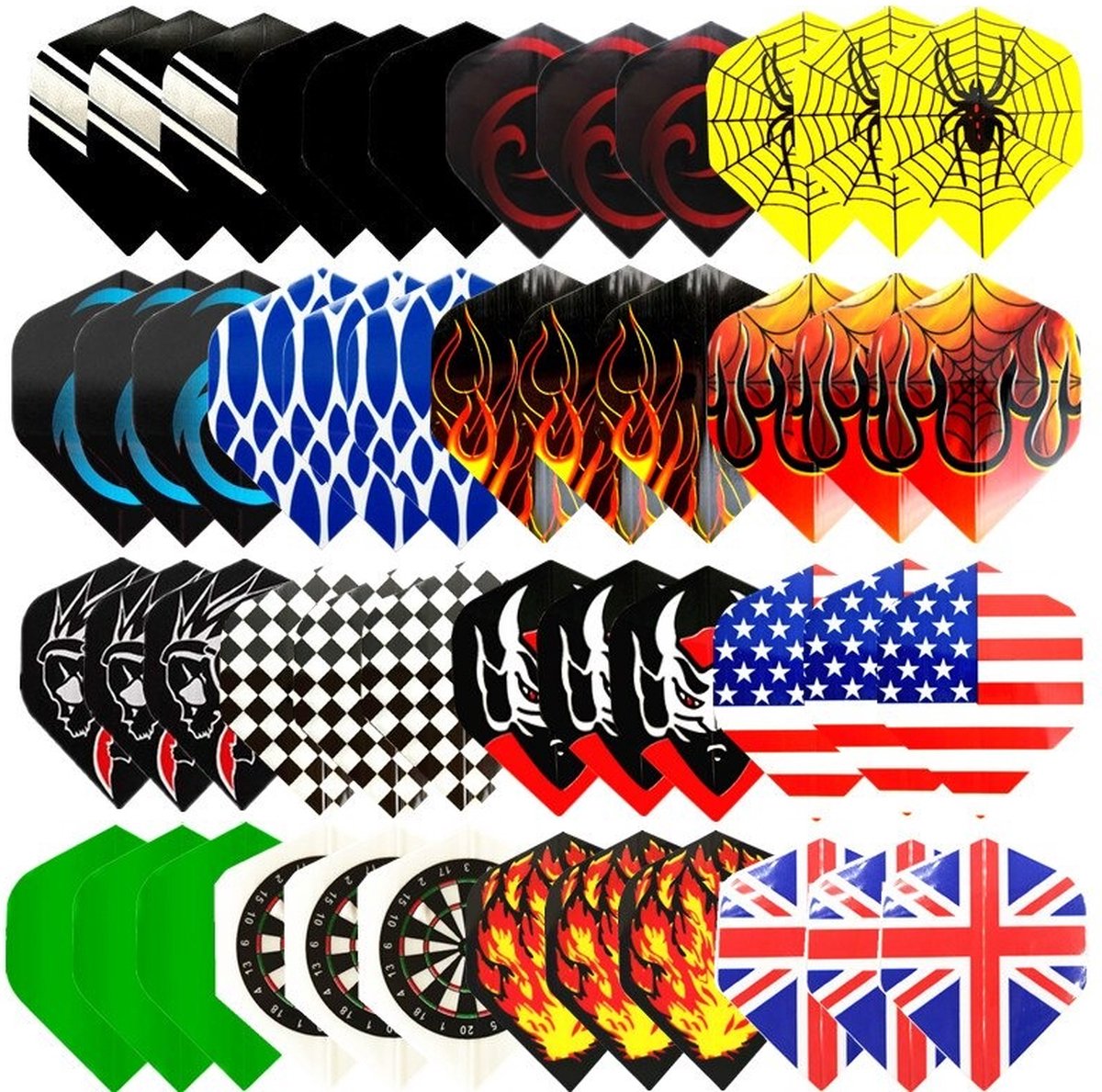 WiseGoods Luxe Set Dartpijl Vleugels - Dartpijlen Tool - Dart Flights - Tools Darts - Darten - Accessoires Dartspijlen - 48Stuks