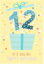 Cartes à chiffres - Le plus bel âge - Carte d'anniversaire 12 C'est ta journée ! joyeux anniversaire