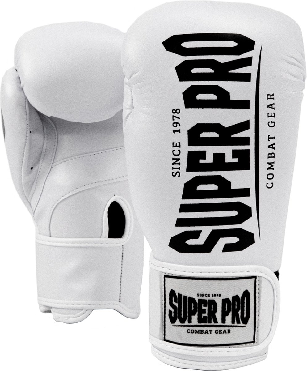 Super Pro Combat Gear Champ (kick)bokshandschoenen Wit/Zwart 12oz