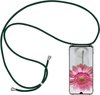 foto van LuxeBass Hoesje geschikt voor Samsung Galaxy A40 Hoesje Case met Schouder Nek Draagriem - Ketting Koort Lanyard Schouder Tas