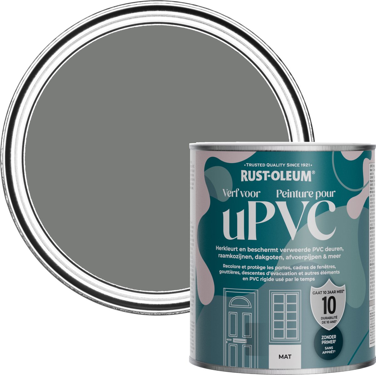 Rust-Oleum Grijs Verf voor PVC - Schaduwgrijs 750ml