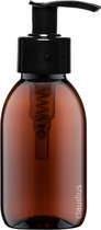 Lege plastic fles 250 ml PET amber- met zwarte pomp - set van 10 stuks - navulbaar - leeg