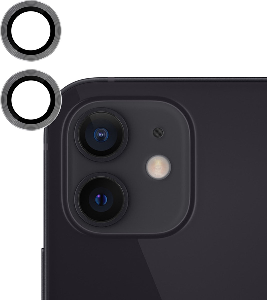 BMAX Camera protector voor iPhone 12 - Lens protector - Screenprotectors camera - Camera lens protector - Beschermglas - Gehard glas - Grijs